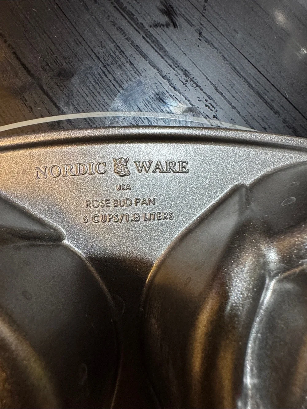 Nordic Ware Silver Rose-Shaped 6-Cup Nonstick Cake Pan